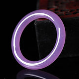 Natural Ice Violet Jade Bracelet Women's Purple Round Bar