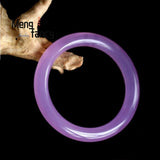 Ice Violet Round Jade Bracelet Charms Fine Jewelry Women Sexy Holiday
