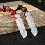 Natural Ice Chalcedony Wenchang Pen Pendant Charms Amulet Fine Jewelry