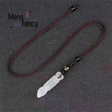 Natural Ice Chalcedony Wenchang Pen Pendant Charms Amulet Fine Jewelry