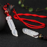 Natural Ice Chalcedony Wenchang Pen Pendant Charms Amulet Fine Jewelry