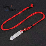 Natural Ice Chalcedony Wenchang Pen Pendant Charms Amulet Fine Jewelry