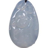 Natural Ice Jade Pith Agate Maitreya Buddha Pendant