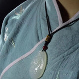 Natural Ice Jade Pith Agate Maitreya Buddha Pendant