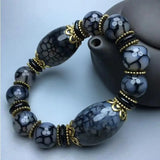 Natural Ice Agate Bracelet Antique Agate Bracelet Tibetan National Bracelet
