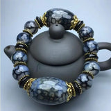 Natural Ice Agate Bracelet Antique Agate Bracelet Tibetan National Bracelet