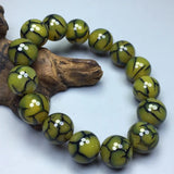 Natural Ice Agate Tibetan Bracelet 14mm Round Bead Jewelry Amulet