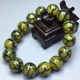 Natural Ice Agate Tibetan Bracelet 14mm Round Bead Jewelry Amulet