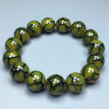 Natural Ice Agate Tibetan Bracelet 14mm Round Bead Jewelry Amulet