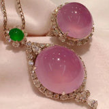 Natural Ice Jade Chalcedony Violet Large Jewelry Set