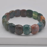 Carnelian Stone Beads Stretch Bracelet 8 Inch