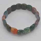 Carnelian Stone Beads Stretch Bracelet 8 Inch