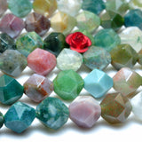 Indian Agate Star Cut Faceted Nugget Loose Beads Gemstone