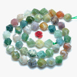 Indian Agate Star Cut Faceted Nugget Loose Beads Gemstone