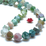 Indian Agate Star Cut Faceted Nugget Loose Beads Gemstone