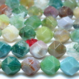 Indian Agate Star Cut Faceted Nugget Loose Beads Gemstone