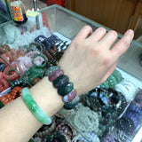Natural Indian Agate Stone Beads Bracelet Gemstone Bangle Gift