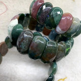 Natural Indian Agate Stone Beads Bracelet Gemstone Bangle Gift