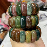 Indian Agate Stone Beads Bracelet Gemstone Bangle for Woman Gift