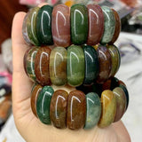 Indian Agate Stone Beads Bracelet Gemstone Bangle for Woman Gift