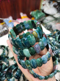 Indian Agate Stone Bracelet Natural Gemstone Bangle for Woman Gift