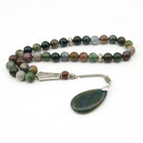 Indian Agate Tasbih 51 Beads Rosary Islamic Misbaha Men's Bracelet