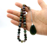Indian Agate Tasbih 51 Beads Rosary Islamic Misbaha Men's Bracelet