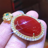 Red Agate Southern Red Egg Face Pendant Women's Necklace