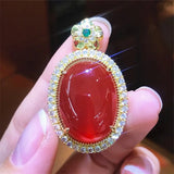 Red Agate Southern Red Egg Face Pendant Women's Necklace