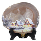 Agate Slice Art Print Animal Table Display With Wooden Stand