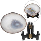 Agate Slice Art Print Animal Table Display With Wooden Stand