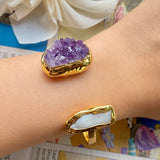 Natural Amethyst Pearl Bracelet Women's Classic Jewelry