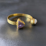 Natural Amethyst Pearl Bracelet Women's Luxury Jewelry