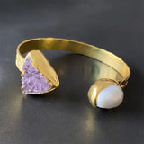 Natural Amethyst Pearl Bracelet Women's Luxury Jewelry