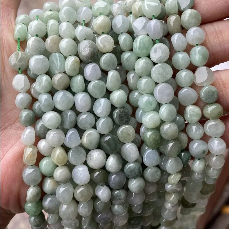 Natural Burma Jade Loose Beads for DIY Jewelry Making