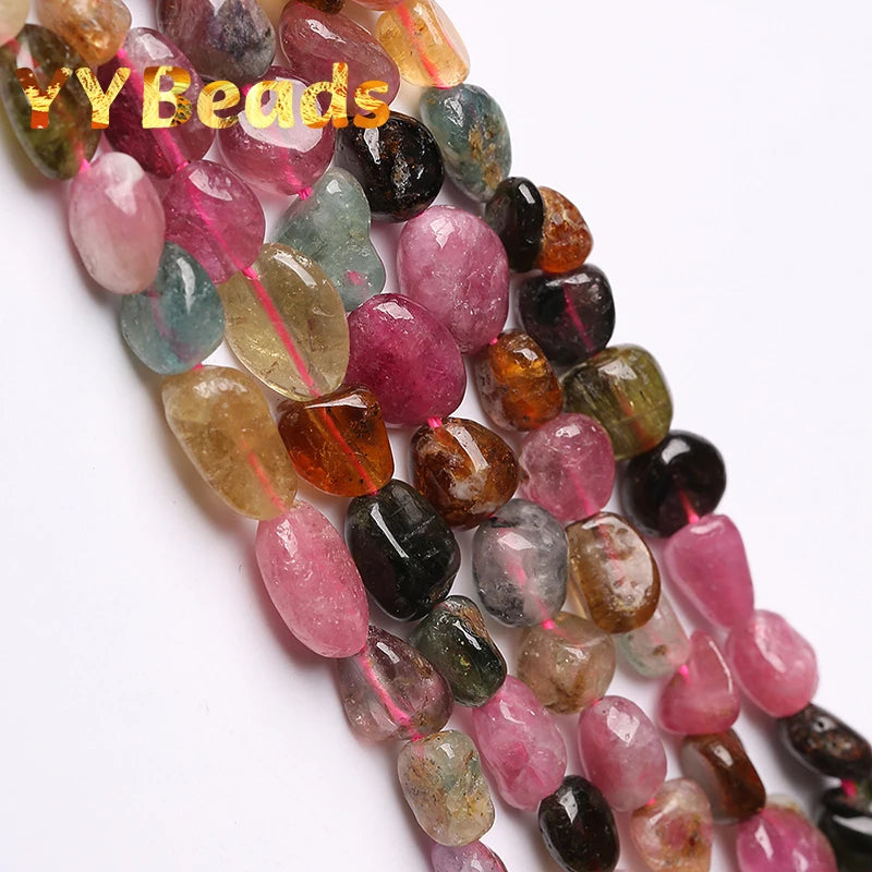 Colorful Tourmaline Stone Beads 15'' Strand 6-8mm