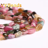 Colorful Tourmaline Stone Beads 15'' Strand 6-8mm