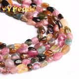Colorful Tourmaline Stone Beads 15'' Strand 6-8mm