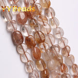 Copper Rutilated Quartz Crystal Beads for Jewelry Making DIY
