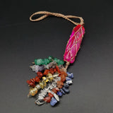 Natural Irregular Crystal Column Pendant Car Hanging Handbag Decoration
