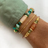 Chrysocolla Sunstone Mix Gravel Bracelet Vintage Arm Accessory