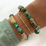 Chrysocolla Sunstone Mix Gravel Bracelet Vintage Arm Accessory