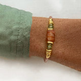 Chrysocolla Sunstone Mix Gravel Bracelet Vintage Arm Accessory