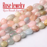 Natural Morganite Stone Beads for DIY Jewelry 15 Inches