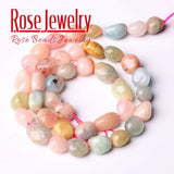 Natural Morganite Stone Beads for DIY Jewelry 15 Inches