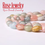Natural Morganite Stone Beads for DIY Jewelry 15 Inches