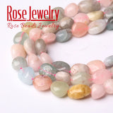 Natural Morganite Stone Beads for DIY Jewelry 15 Inches