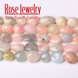 Natural Morganite Stone Beads for DIY Jewelry 15 Inches