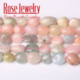 Natural Morganite Stone Beads for DIY Jewelry 15 Inches