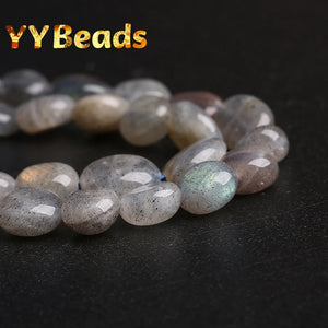 Gray Labradorite Stone Beads for Jewelry Making DIY Bracelets Necklace